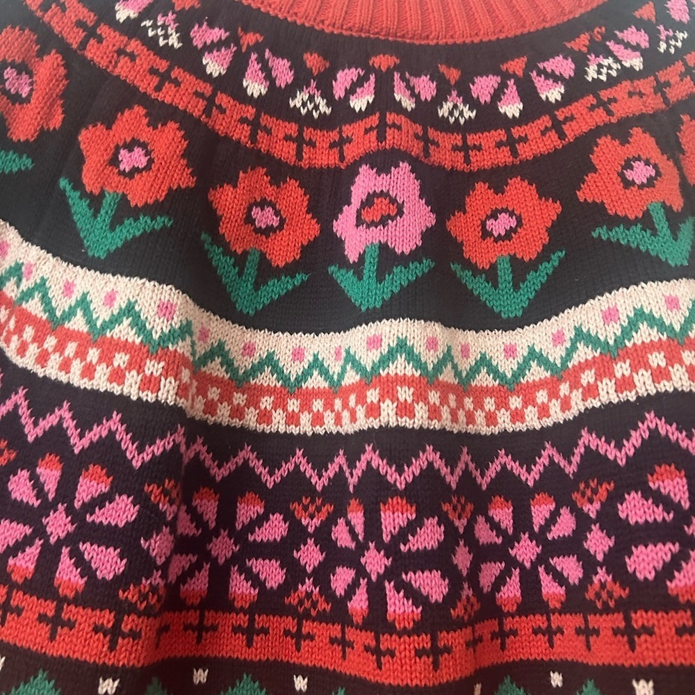 Hanna Andersson Red and Pink Patterned girls sweater dress - Picture 4 of 6